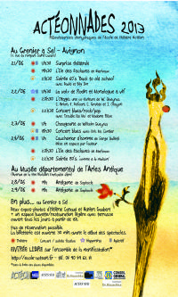 Les Actéonnades 2013 - Festival de théâtre gratuit. Du 21 au 24 juin 2013 à Avignon. Vaucluse.  16H00
